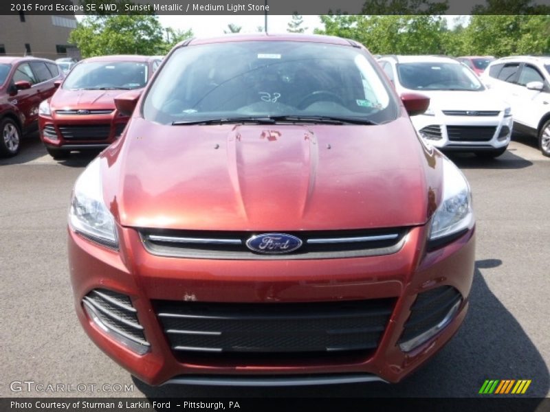 Sunset Metallic / Medium Light Stone 2016 Ford Escape SE 4WD