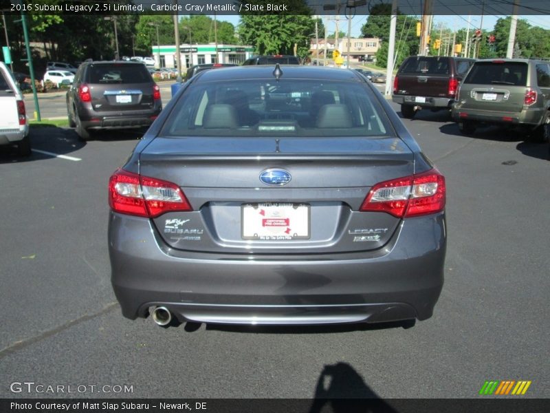 Carbide Gray Metallic / Slate Black 2016 Subaru Legacy 2.5i Limited