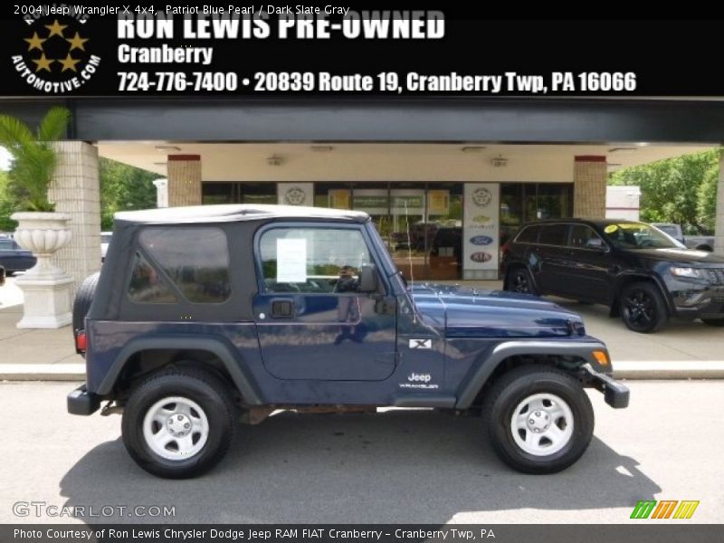 Patriot Blue Pearl / Dark Slate Gray 2004 Jeep Wrangler X 4x4