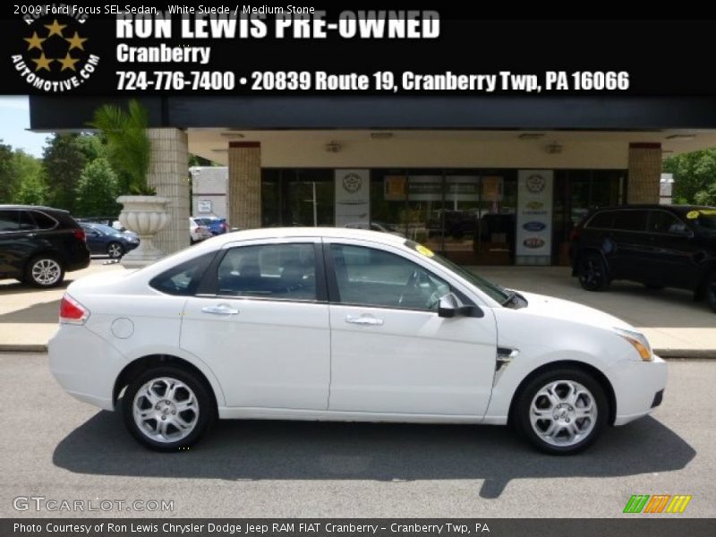 White Suede / Medium Stone 2009 Ford Focus SEL Sedan
