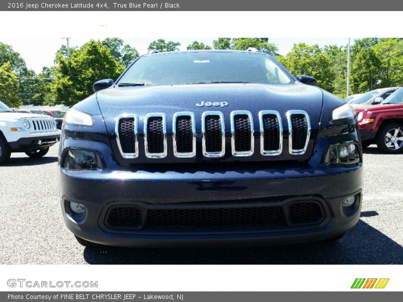 True Blue Pearl / Black 2016 Jeep Cherokee Latitude 4x4