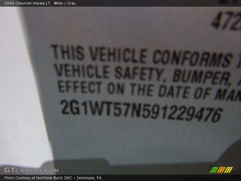 White / Gray 2009 Chevrolet Impala LT