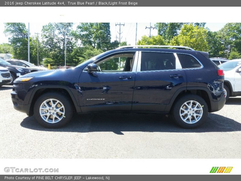 True Blue Pearl / Black/Light Frost Beige 2016 Jeep Cherokee Latitude 4x4