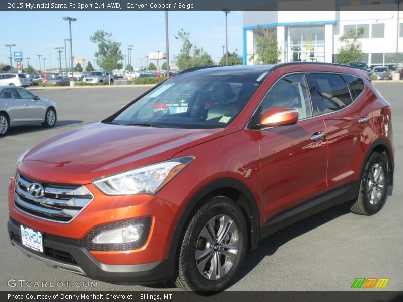 Canyon Copper / Beige 2015 Hyundai Santa Fe Sport 2.4 AWD