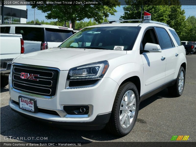 White Frost Tricoat / Dark Cashmere 2016 GMC Acadia SLT AWD