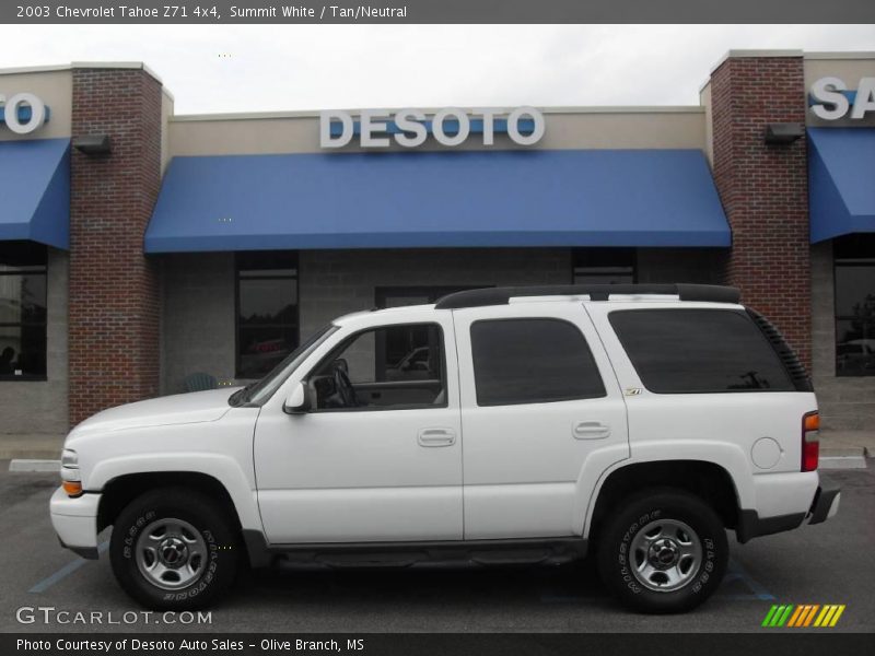 Summit White / Tan/Neutral 2003 Chevrolet Tahoe Z71 4x4