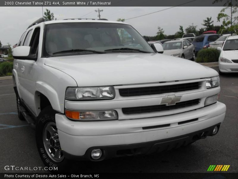 Summit White / Tan/Neutral 2003 Chevrolet Tahoe Z71 4x4