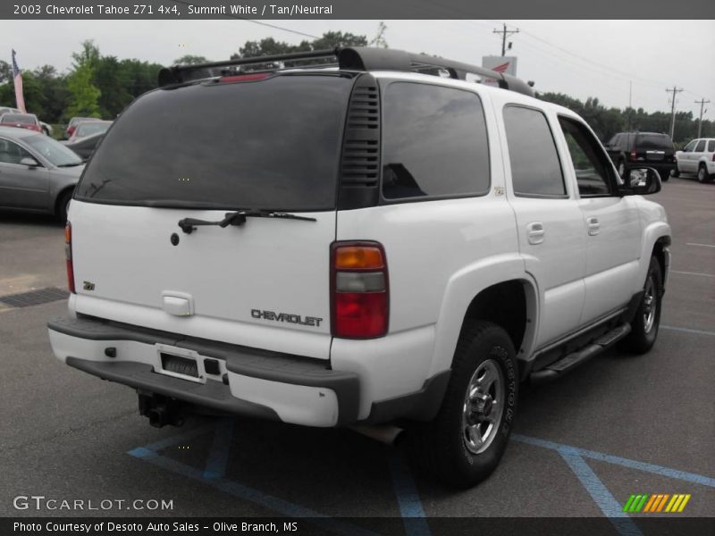 Summit White / Tan/Neutral 2003 Chevrolet Tahoe Z71 4x4