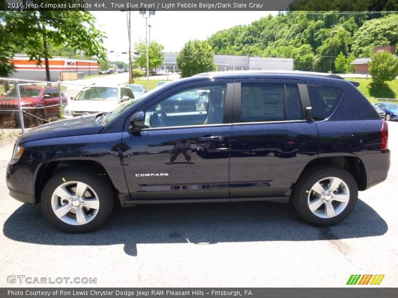 True Blue Pearl / Light Pebble Beige/Dark Slate Gray 2016 Jeep Compass Latitude 4x4