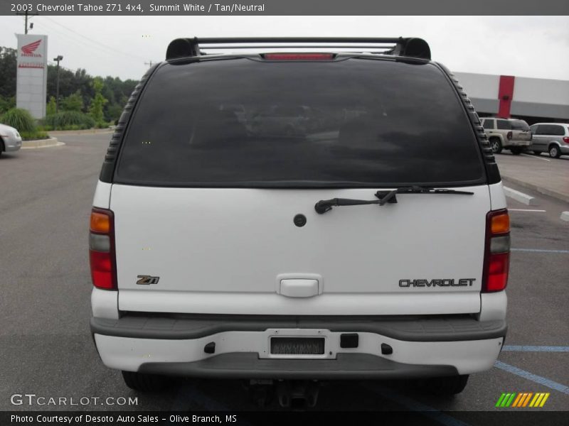 Summit White / Tan/Neutral 2003 Chevrolet Tahoe Z71 4x4