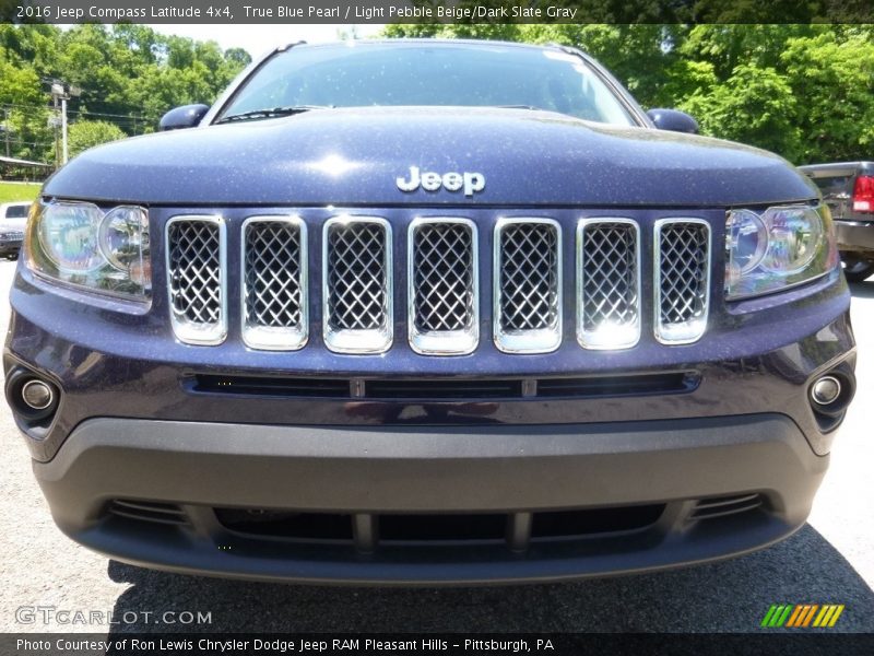 True Blue Pearl / Light Pebble Beige/Dark Slate Gray 2016 Jeep Compass Latitude 4x4