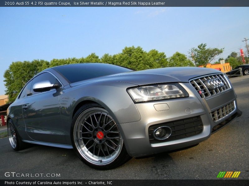 Ice Silver Metallic / Magma Red Silk Nappa Leather 2010 Audi S5 4.2 FSI quattro Coupe