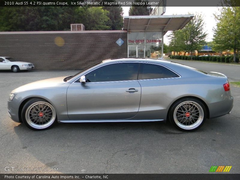 Ice Silver Metallic / Magma Red Silk Nappa Leather 2010 Audi S5 4.2 FSI quattro Coupe