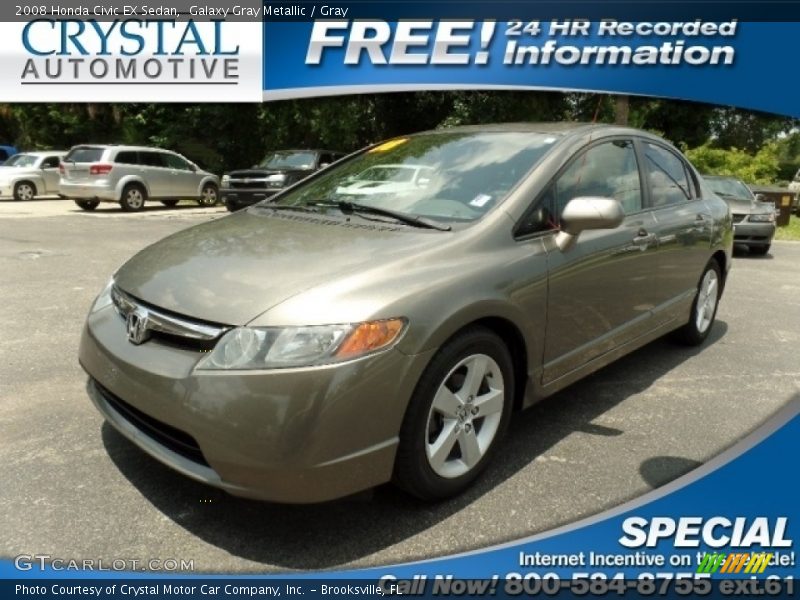 Galaxy Gray Metallic / Gray 2008 Honda Civic EX Sedan