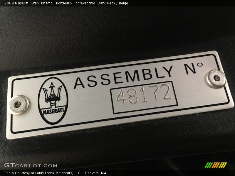 Bordeaux Pontevecchio (Dark Red) / Beige 2009 Maserati GranTurismo