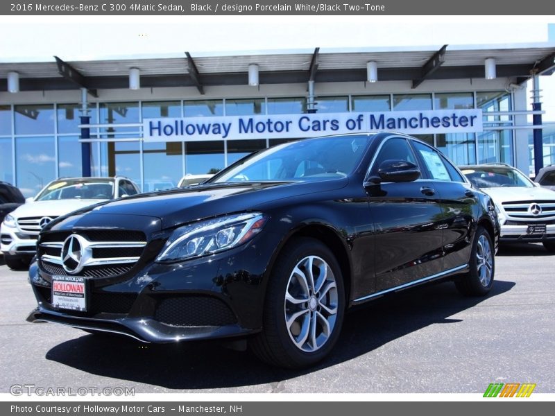 Black / designo Porcelain White/Black Two-Tone 2016 Mercedes-Benz C 300 4Matic Sedan