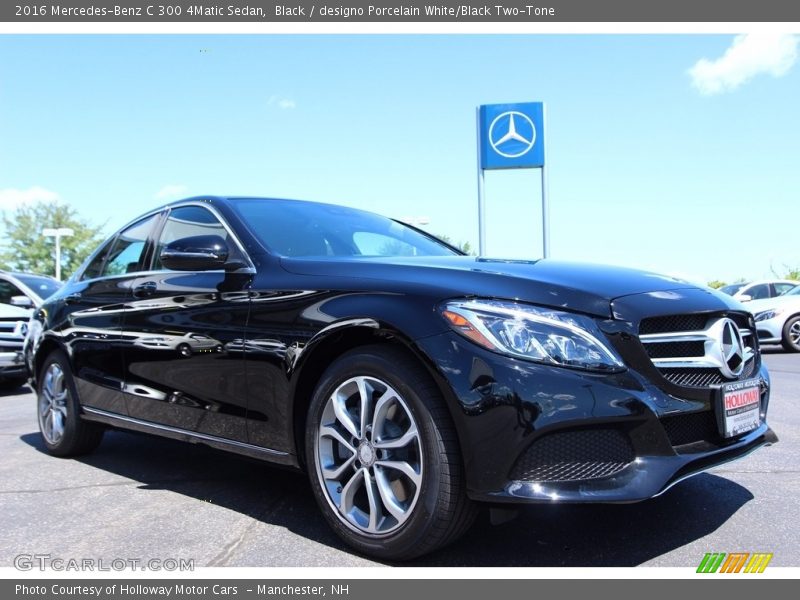 Black / designo Porcelain White/Black Two-Tone 2016 Mercedes-Benz C 300 4Matic Sedan