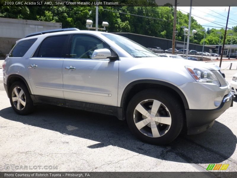 Silver Green Metallic / Light Titanium 2009 GMC Acadia SLT AWD