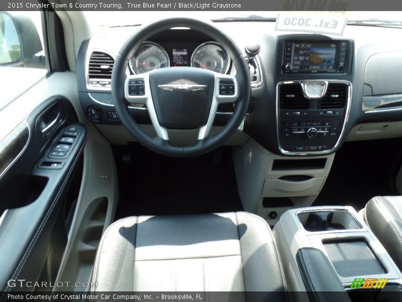 True Blue Pearl / Black/Light Graystone 2015 Chrysler Town & Country Touring