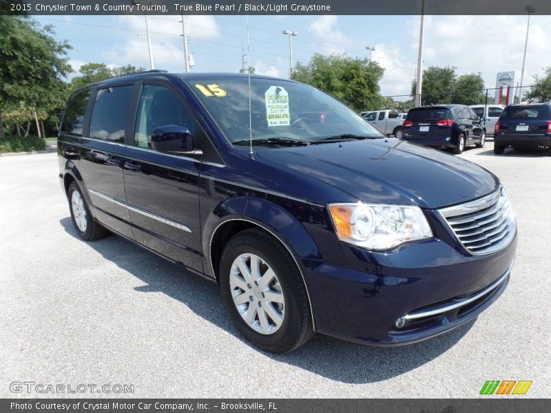 True Blue Pearl / Black/Light Graystone 2015 Chrysler Town & Country Touring