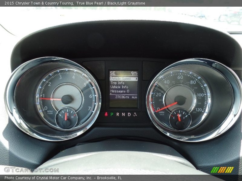 True Blue Pearl / Black/Light Graystone 2015 Chrysler Town & Country Touring