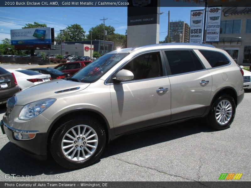 Gold Mist Metallic / Cashmere/Cocoa 2010 Buick Enclave CXL AWD