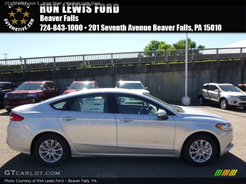 Ingot Silver / Medium Light Stone 2017 Ford Fusion S
