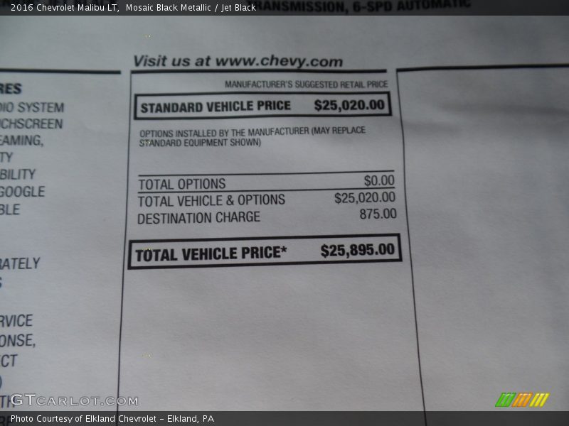 Mosaic Black Metallic / Jet Black 2016 Chevrolet Malibu LT