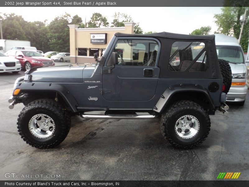 Steel Blue Pearl / Agate Black 2002 Jeep Wrangler Sport 4x4