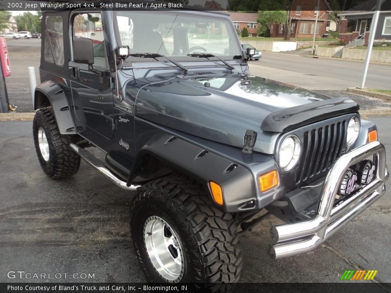 Steel Blue Pearl / Agate Black 2002 Jeep Wrangler Sport 4x4