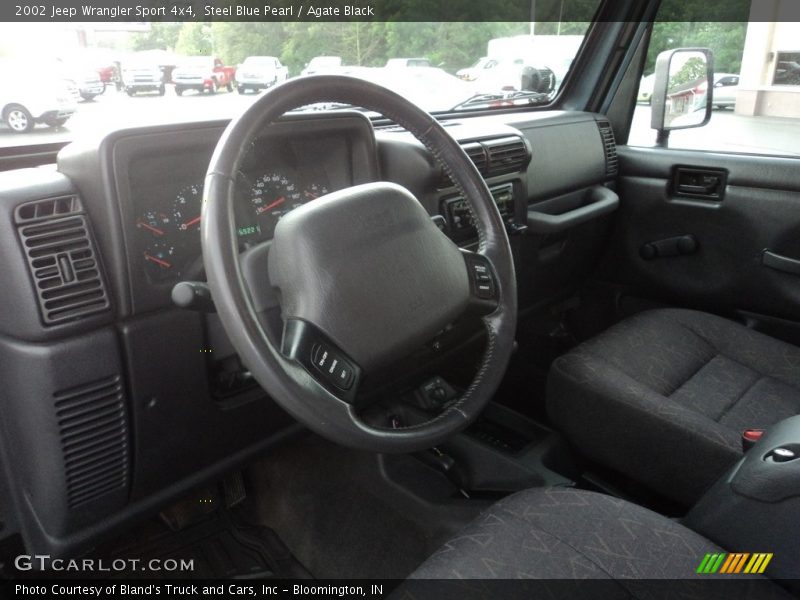 Steel Blue Pearl / Agate Black 2002 Jeep Wrangler Sport 4x4