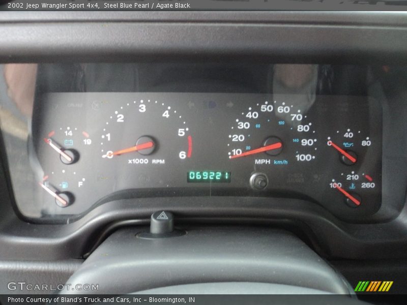 Steel Blue Pearl / Agate Black 2002 Jeep Wrangler Sport 4x4
