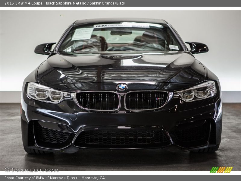 Black Sapphire Metallic / Sakhir Orange/Black 2015 BMW M4 Coupe