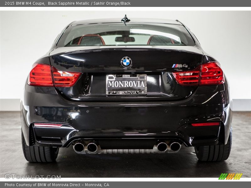 Black Sapphire Metallic / Sakhir Orange/Black 2015 BMW M4 Coupe