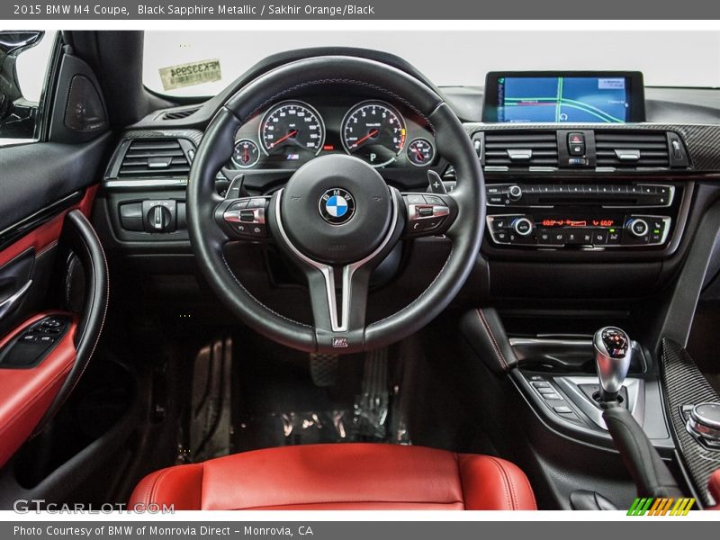 Black Sapphire Metallic / Sakhir Orange/Black 2015 BMW M4 Coupe