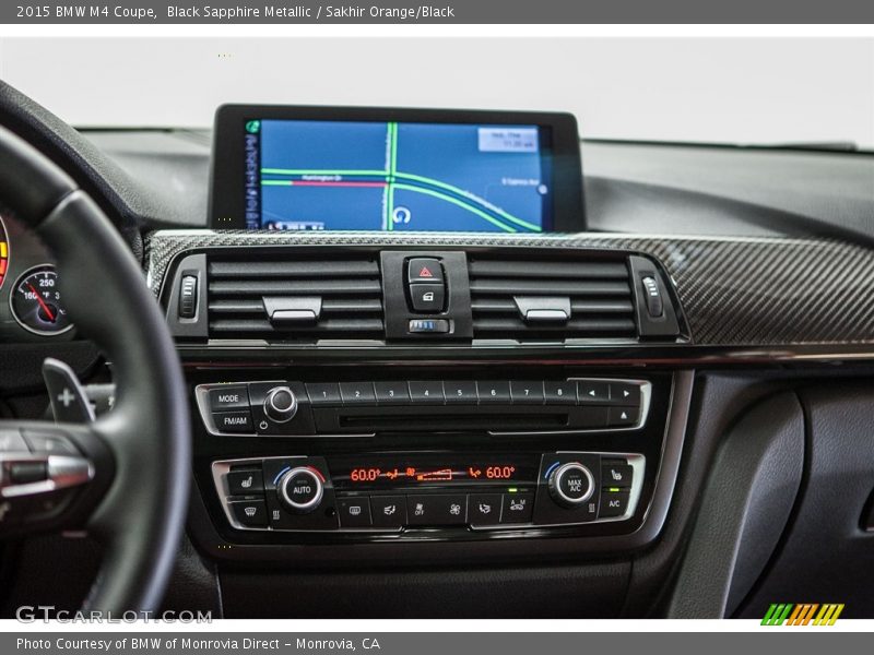 Black Sapphire Metallic / Sakhir Orange/Black 2015 BMW M4 Coupe