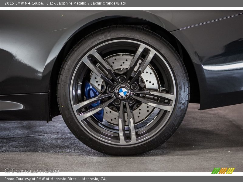 Black Sapphire Metallic / Sakhir Orange/Black 2015 BMW M4 Coupe