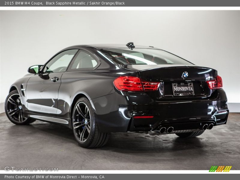 Black Sapphire Metallic / Sakhir Orange/Black 2015 BMW M4 Coupe