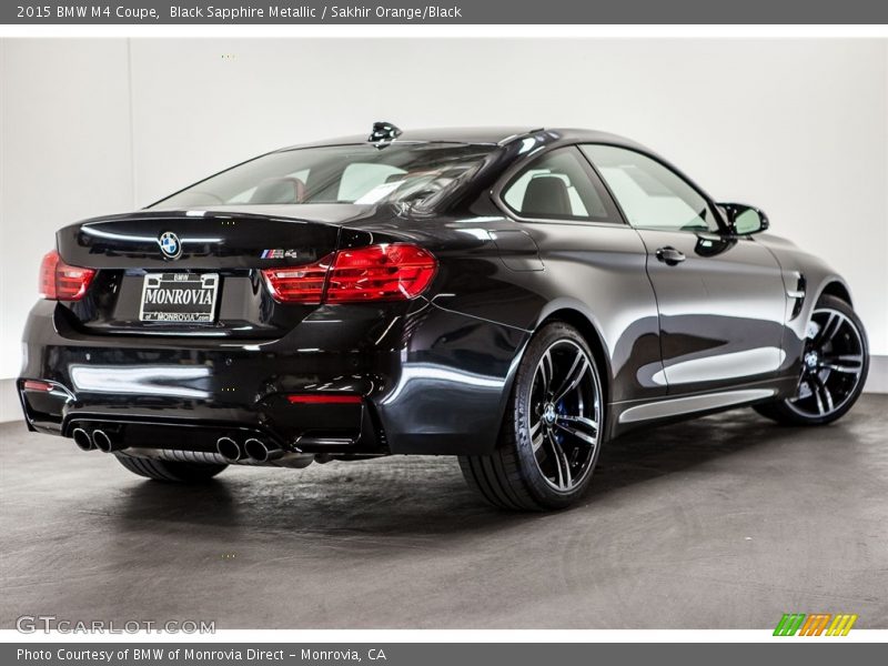 Black Sapphire Metallic / Sakhir Orange/Black 2015 BMW M4 Coupe