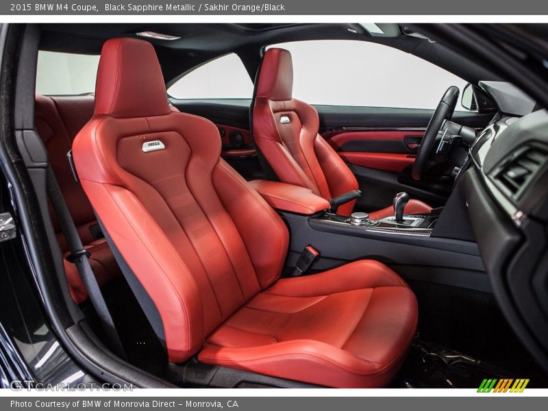Black Sapphire Metallic / Sakhir Orange/Black 2015 BMW M4 Coupe