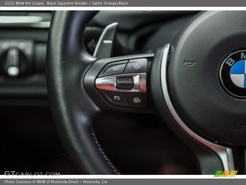 Black Sapphire Metallic / Sakhir Orange/Black 2015 BMW M4 Coupe
