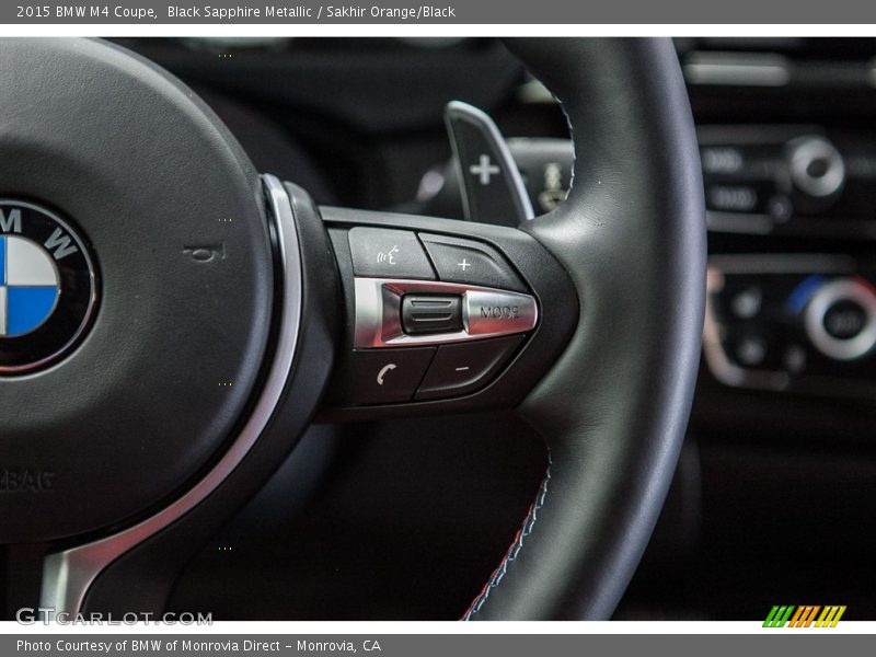Black Sapphire Metallic / Sakhir Orange/Black 2015 BMW M4 Coupe