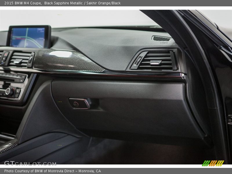 Black Sapphire Metallic / Sakhir Orange/Black 2015 BMW M4 Coupe