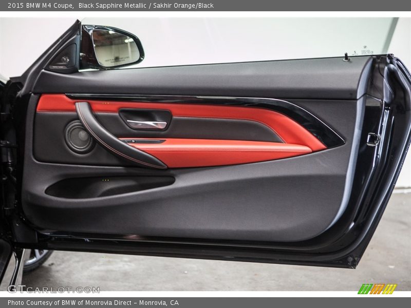 Black Sapphire Metallic / Sakhir Orange/Black 2015 BMW M4 Coupe