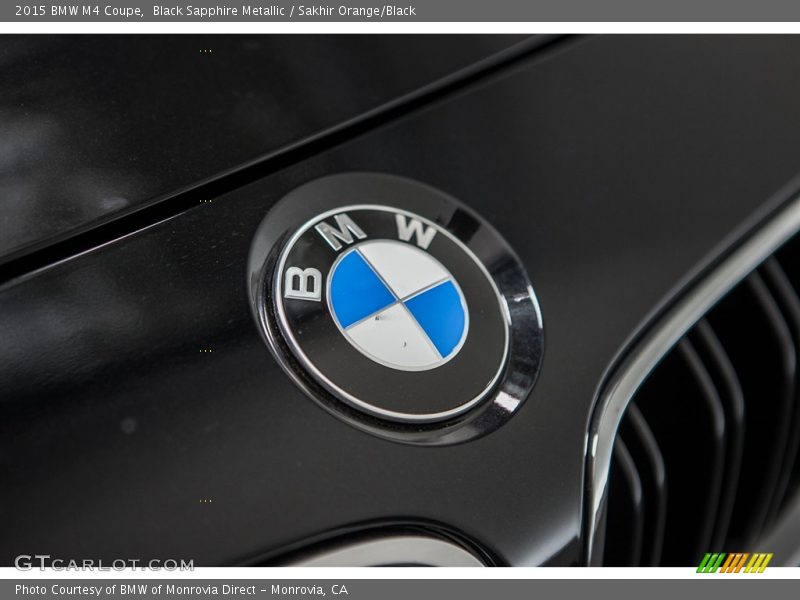 Black Sapphire Metallic / Sakhir Orange/Black 2015 BMW M4 Coupe