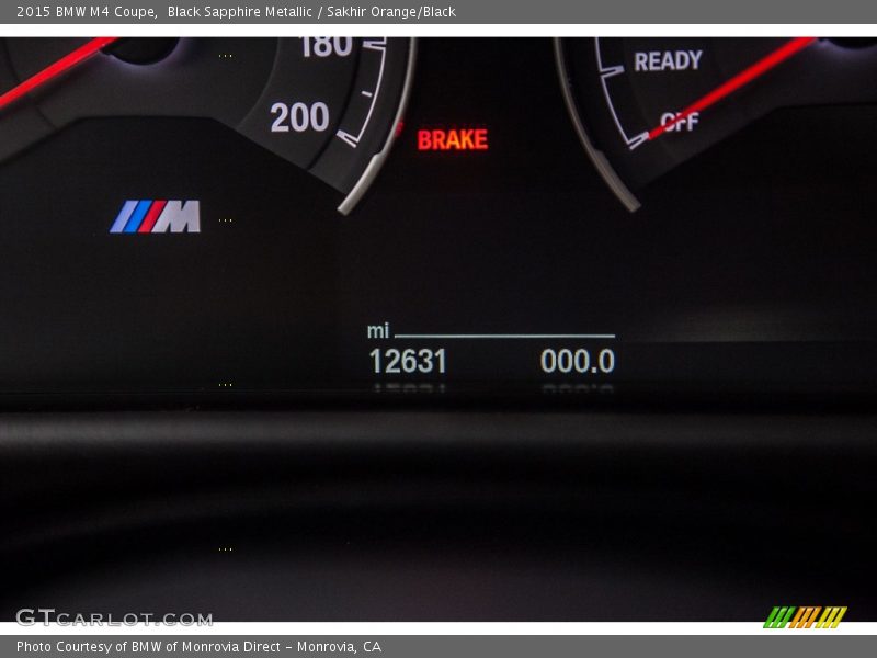 Black Sapphire Metallic / Sakhir Orange/Black 2015 BMW M4 Coupe