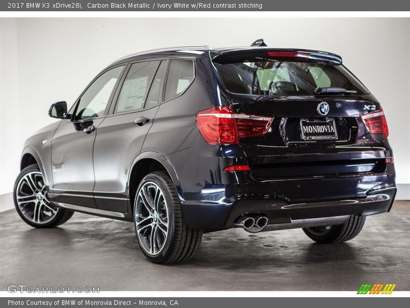 Carbon Black Metallic / Ivory White w/Red contrast stitching 2017 BMW X3 xDrive28i