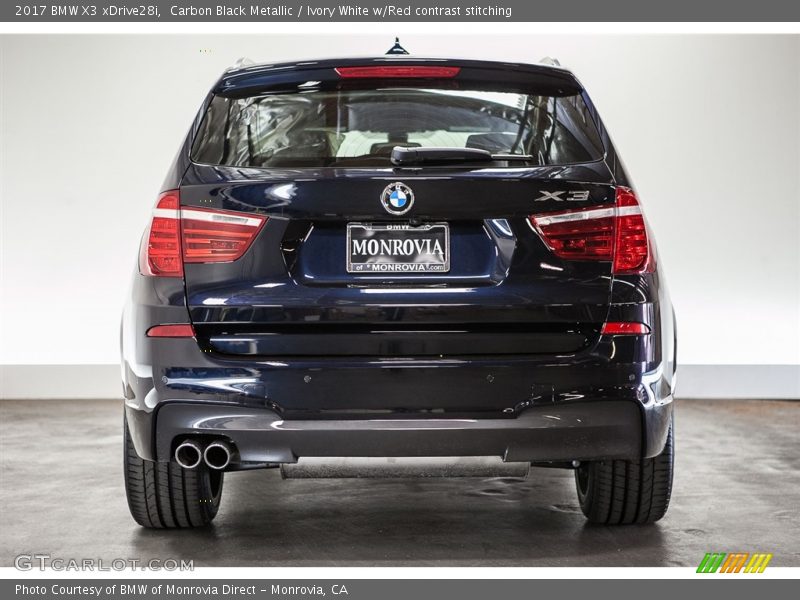 Carbon Black Metallic / Ivory White w/Red contrast stitching 2017 BMW X3 xDrive28i