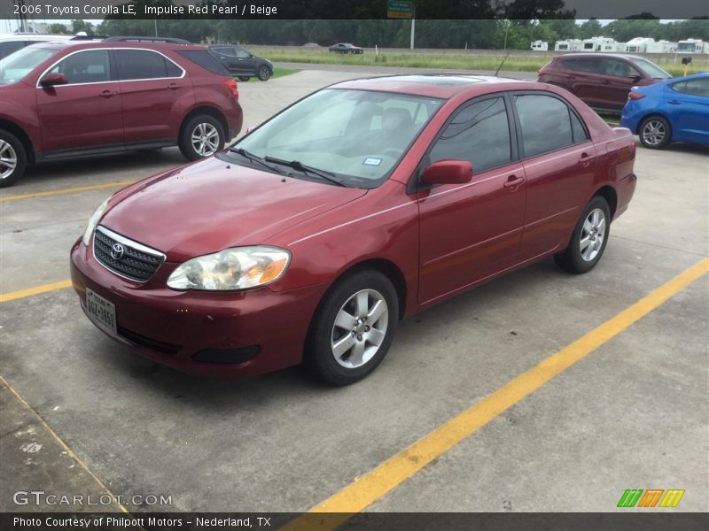 Impulse Red Pearl / Beige 2006 Toyota Corolla LE