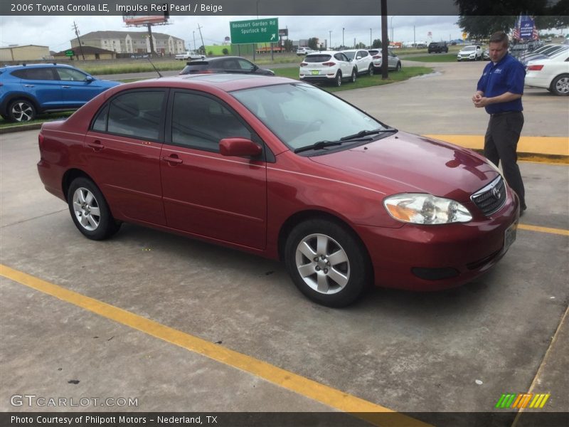 Impulse Red Pearl / Beige 2006 Toyota Corolla LE